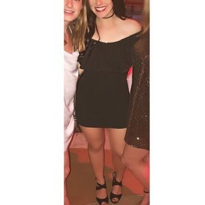 Off the shoulder little black dress
